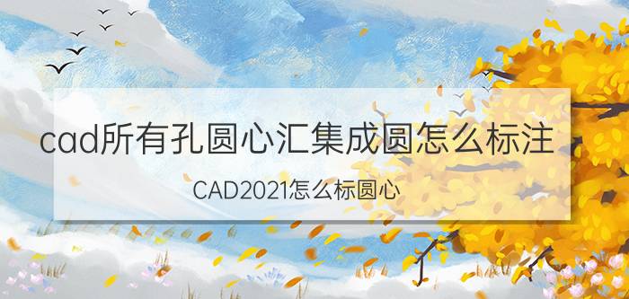 cad所有孔圆心汇集成圆怎么标注 CAD2021怎么标圆心？